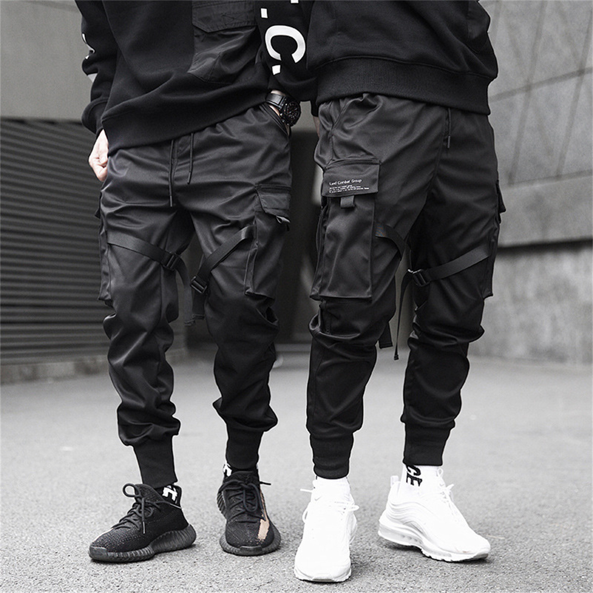 Streetwear Brand Pants - 블랙 힙합 카고 바지 여름 다목적