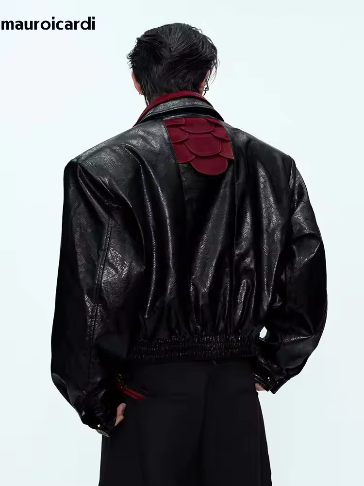 Streetwear Clothing Brand - Mauroicardi 봄 가을 패치 워크 짧은