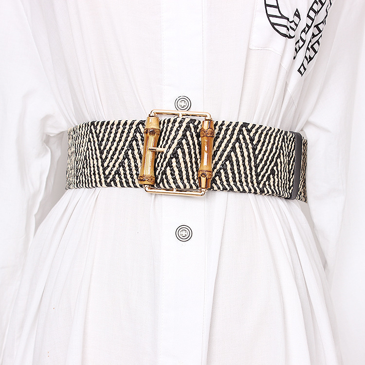 새로운 탄성 직조 여성 벨트 브랜드 고품질 보헤미안 대 - Off White Belt 리뷰 및 가격