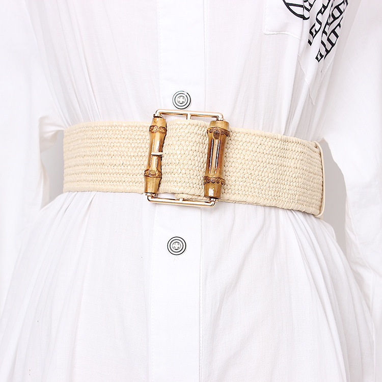 새로운 탄성 직조 여성 벨트 브랜드 고품질 보헤미안 대 - Off White Belt 리뷰 및 가격