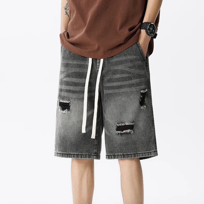 여름 얇은 데님 반바지 남성 레트로 streetwear - Streetwear Brand Pants 리뷰 및 가격