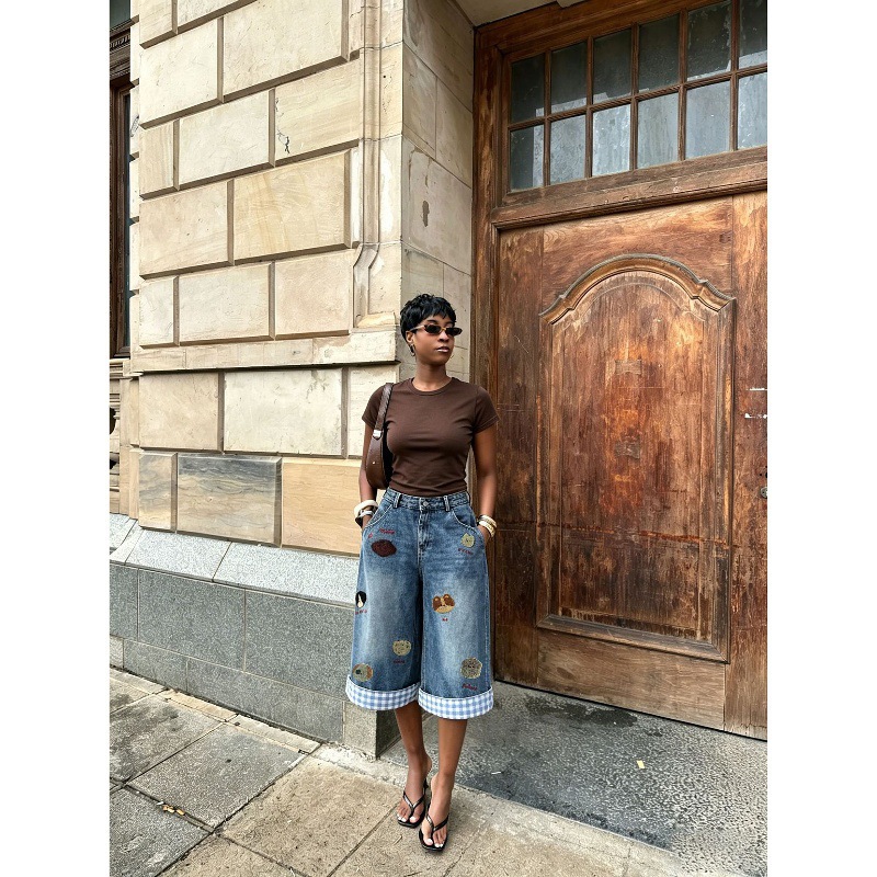 여성 데님 팬츠 진 빈티지 와이드 레그 롱 팬츠 하이  - Streetwear Brand Pants 리뷰 및 가격