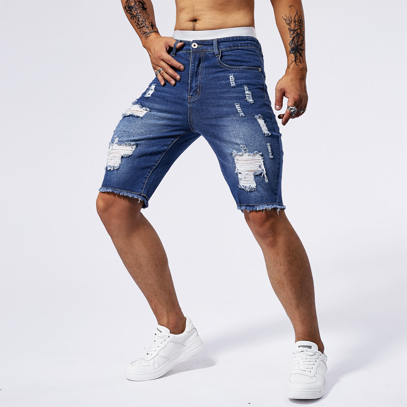2025 여름 뉴 남성 찢어진 데님 반바지 패션 빈티지 - Streetwear Brand Pants 리뷰 및 가격
