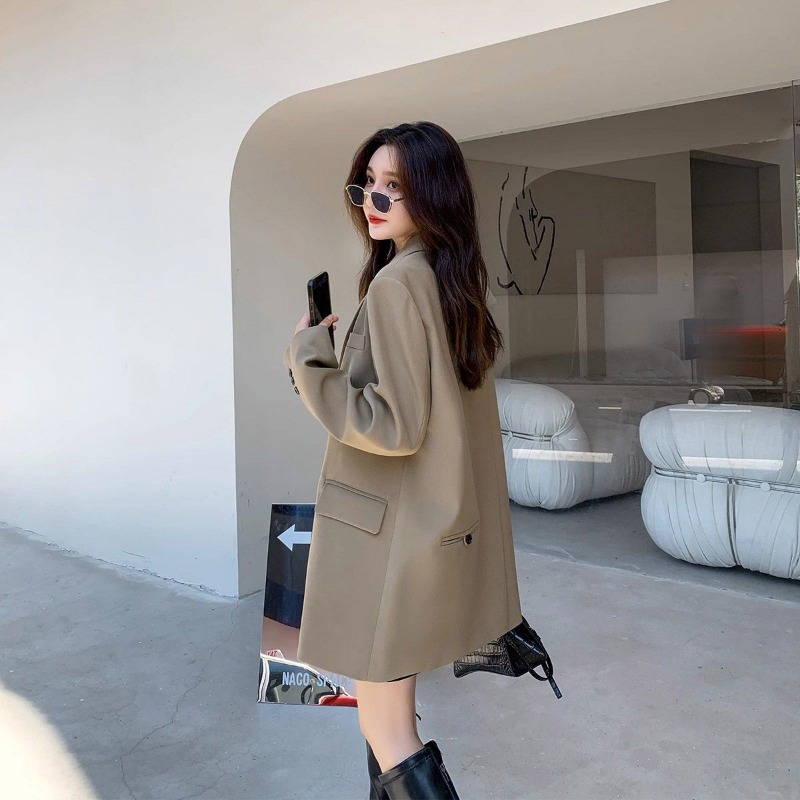 브랜드 블랙 블레이저 여성용 재킷, 용수철 가을 긴팔  - Streetwear Clothing Brand 리뷰 및 가격