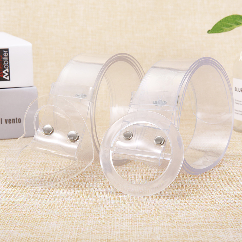 새로운 투명 플라스틱 단색 PVC 소재 여성 벨트 패션 - Off White Belt 리뷰 및 가격
