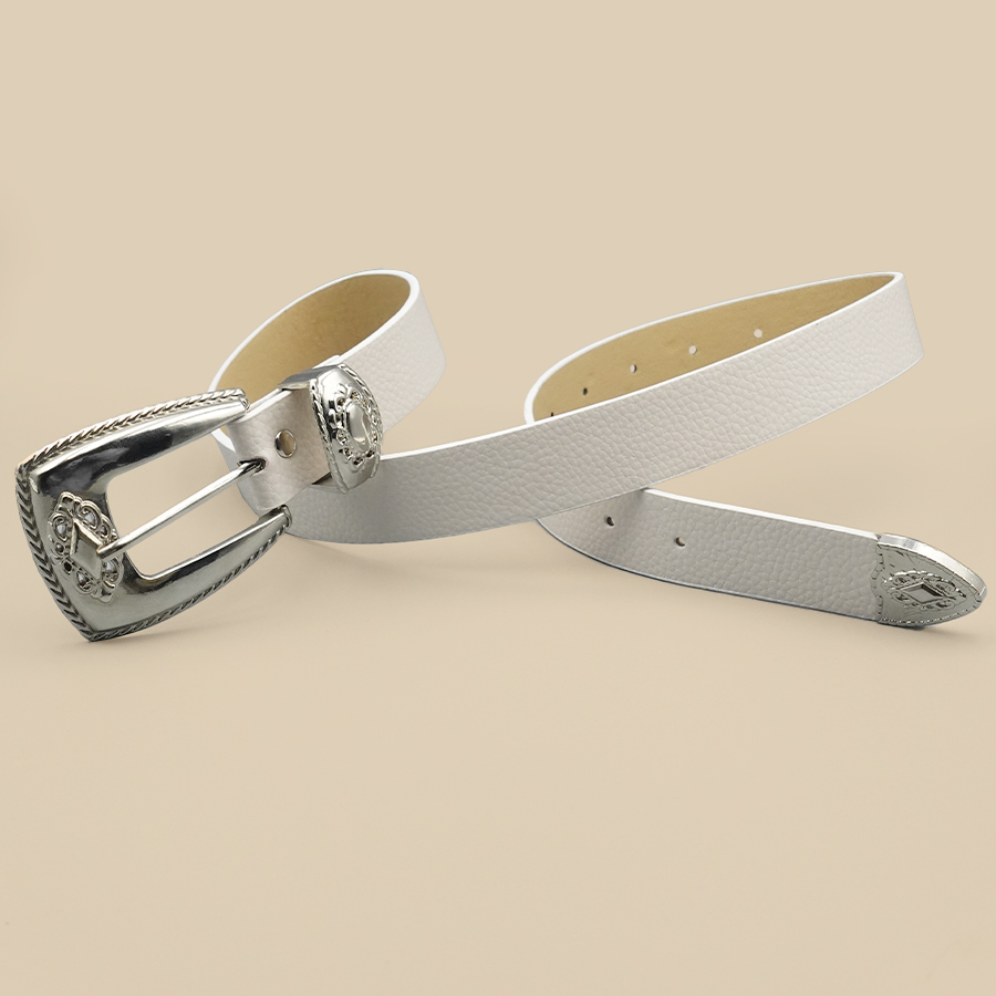 흰색 테두리 여성용 벨트 단색 캐주얼 일상 벨트 은색  - Off White Belt 리뷰 및 가격