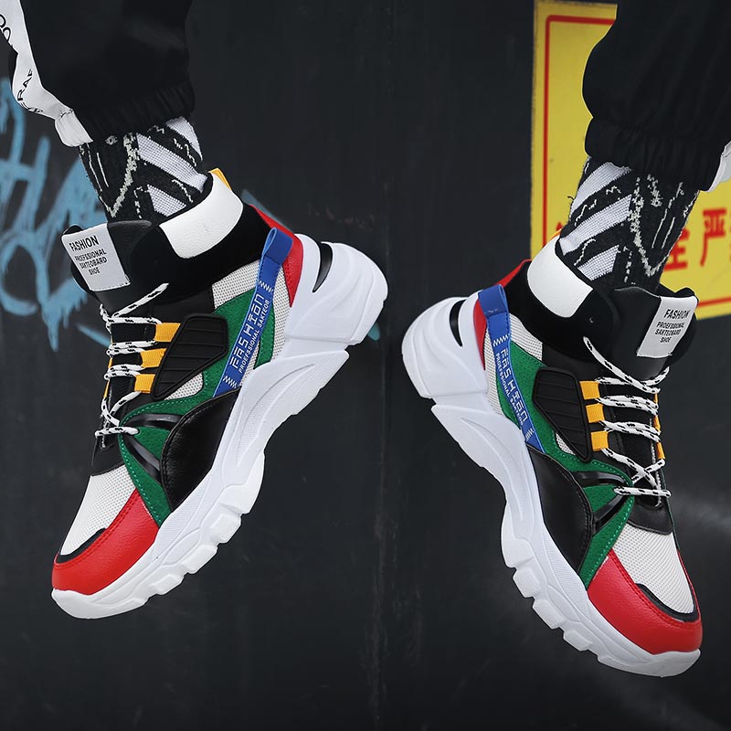 높은 최고 남성 스포츠 신발 통기성 메쉬 운동화 높은  - Streetwear Brand Trends 리뷰 및 가격