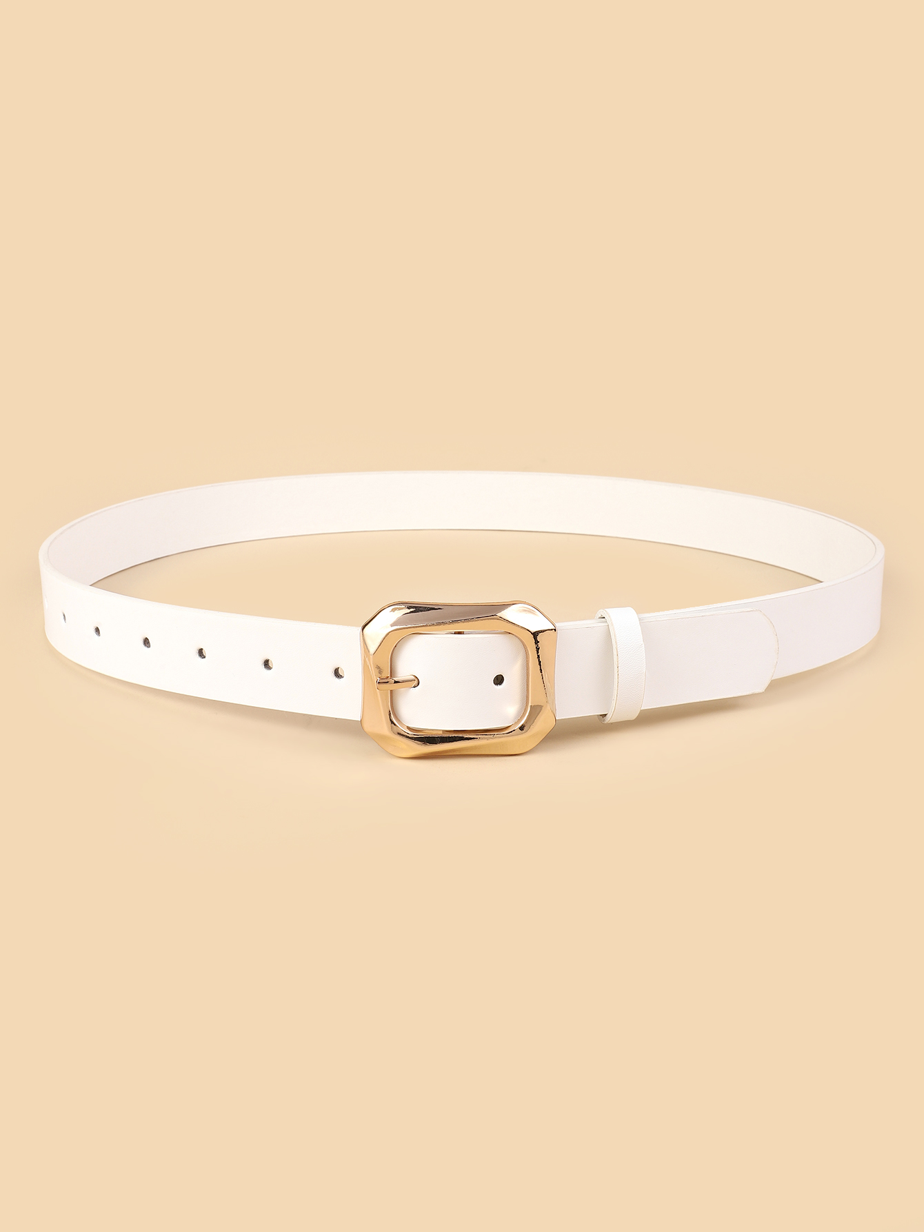 여성용 스퀘어 버클 PU 바지 벨트, 학생 패션, 한국 - Off White Belt 리뷰 및 가격