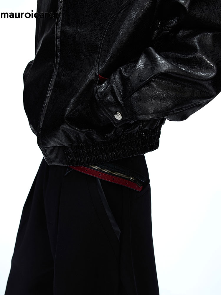Mauroicardi 봄 가을 패치 워크 짧은 뱀 가죽 - Streetwear Clothing Brand 리뷰 및 가격