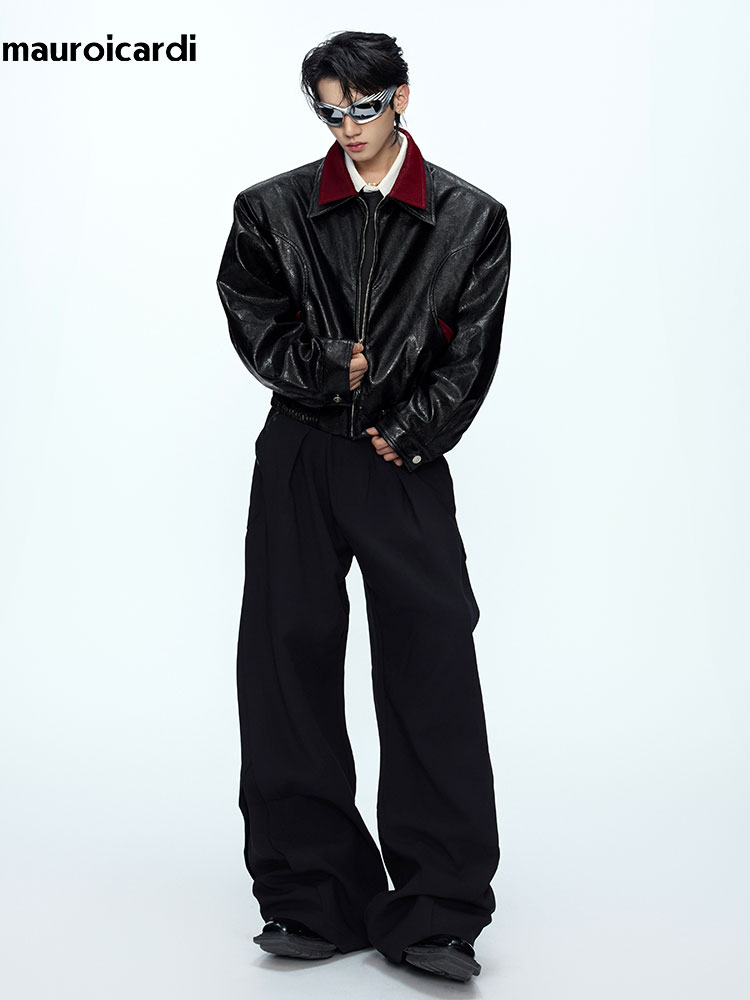 Mauroicardi 봄 가을 패치 워크 짧은 뱀 가죽 - Streetwear Clothing Brand 리뷰 및 가격