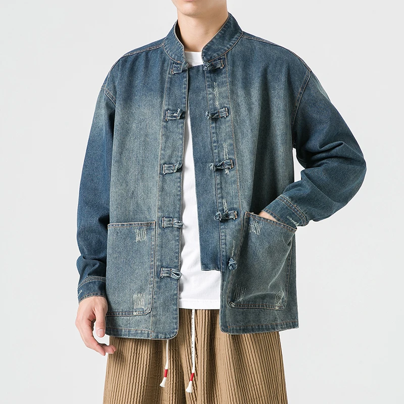 중국 스타일 데님 재킷 남성 스트리트웨어 오리엔탈 의류 - Streetwear Brand Pants 리뷰 및 가격