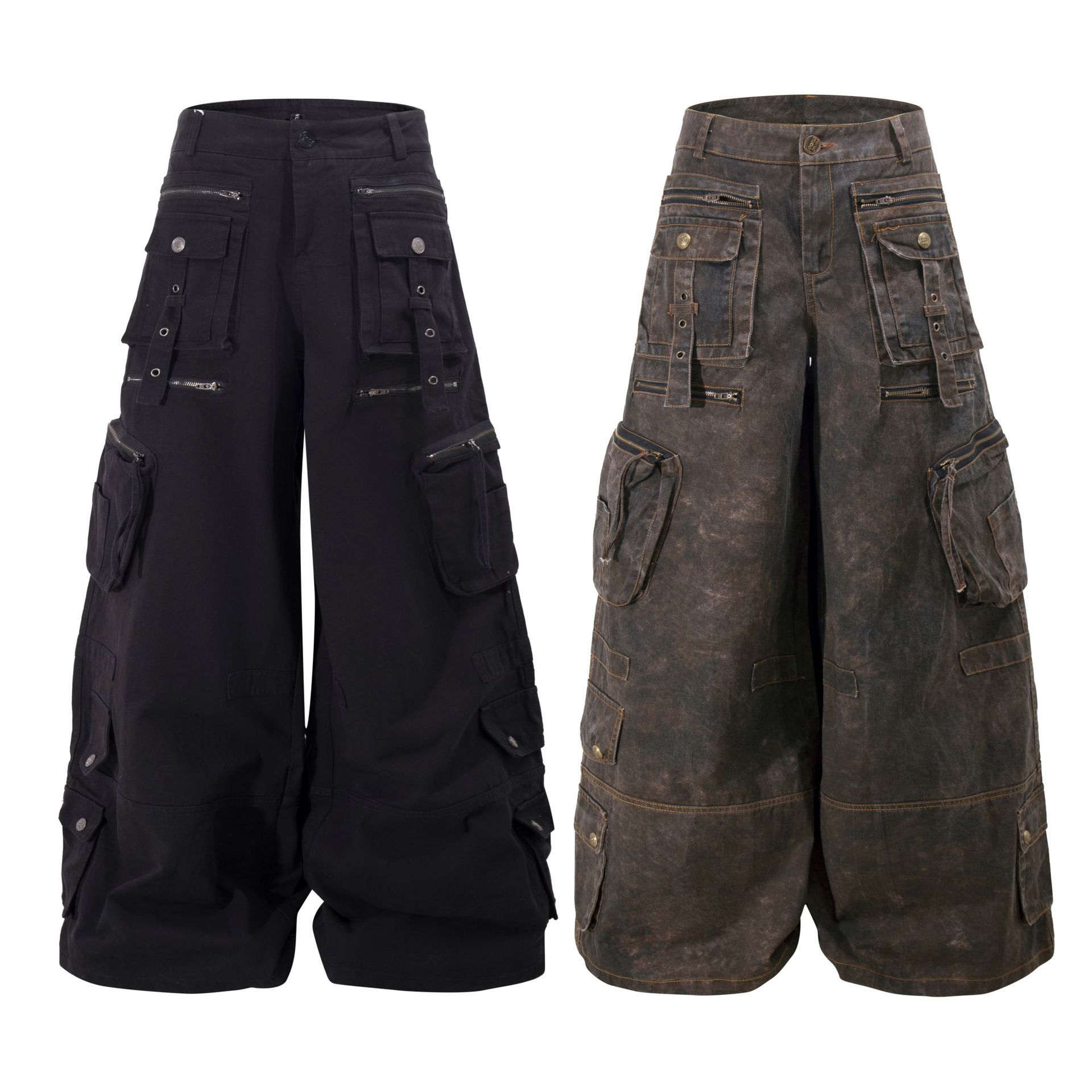 그런지 테크웨어 와이드 레그 카고 팬츠 Y2K 유틸리티 - Streetwear Brand Pants 리뷰 및 가격