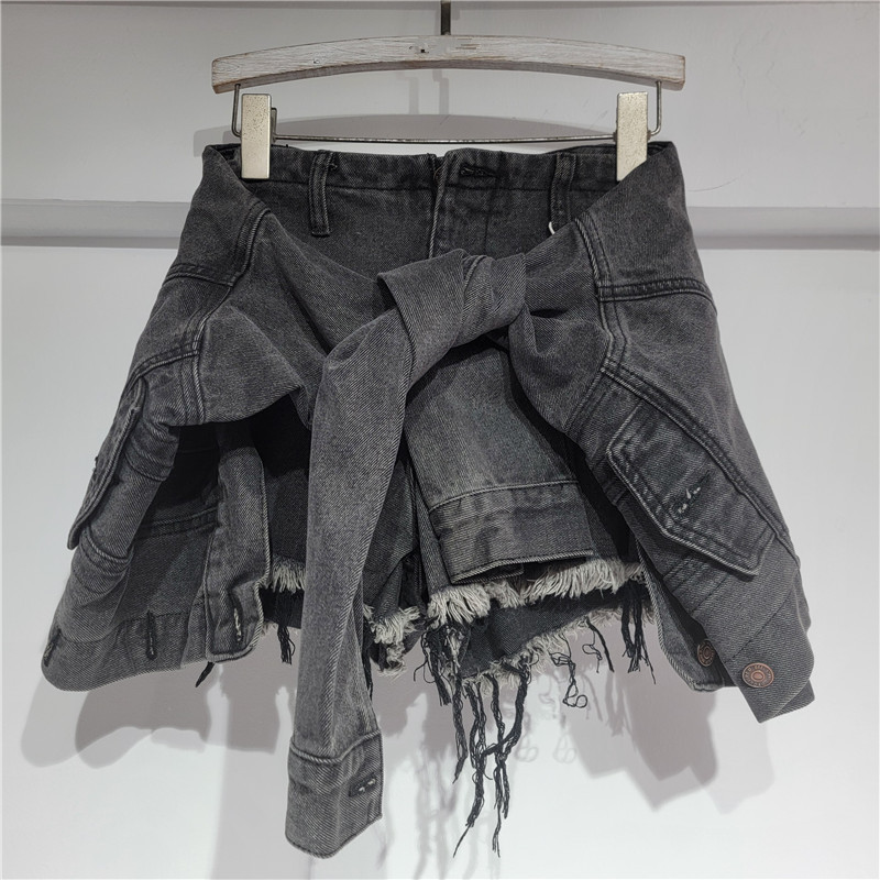 데님 반바지 여성 청바지 빈티지 워싱 A라인 슬림핏 로 - Streetwear Brand Pants 리뷰 및 가격
