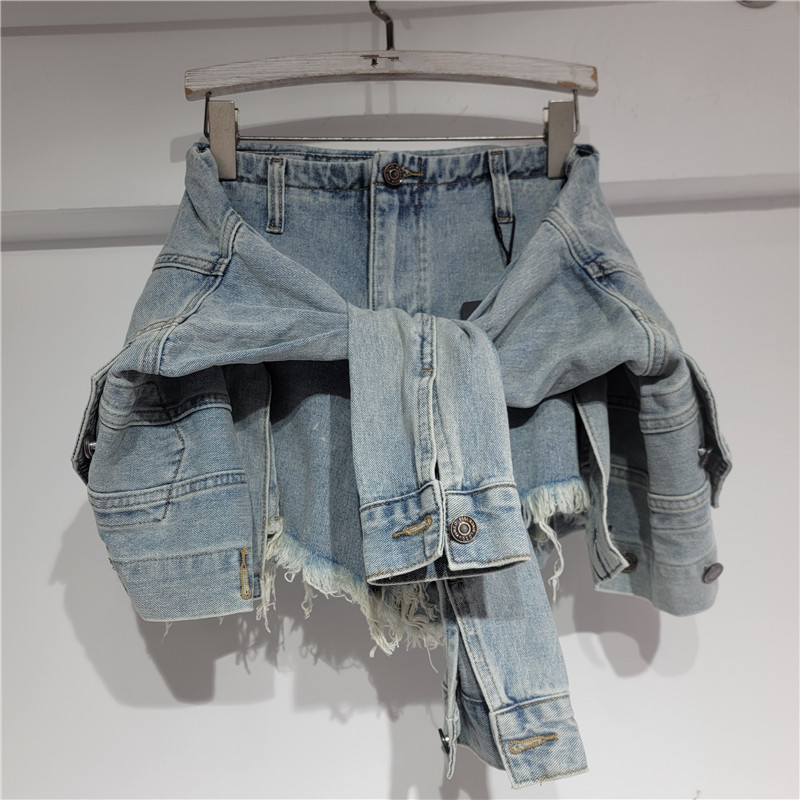 데님 반바지 여성 청바지 빈티지 워싱 A라인 슬림핏 로 - Streetwear Brand Pants 리뷰 및 가격