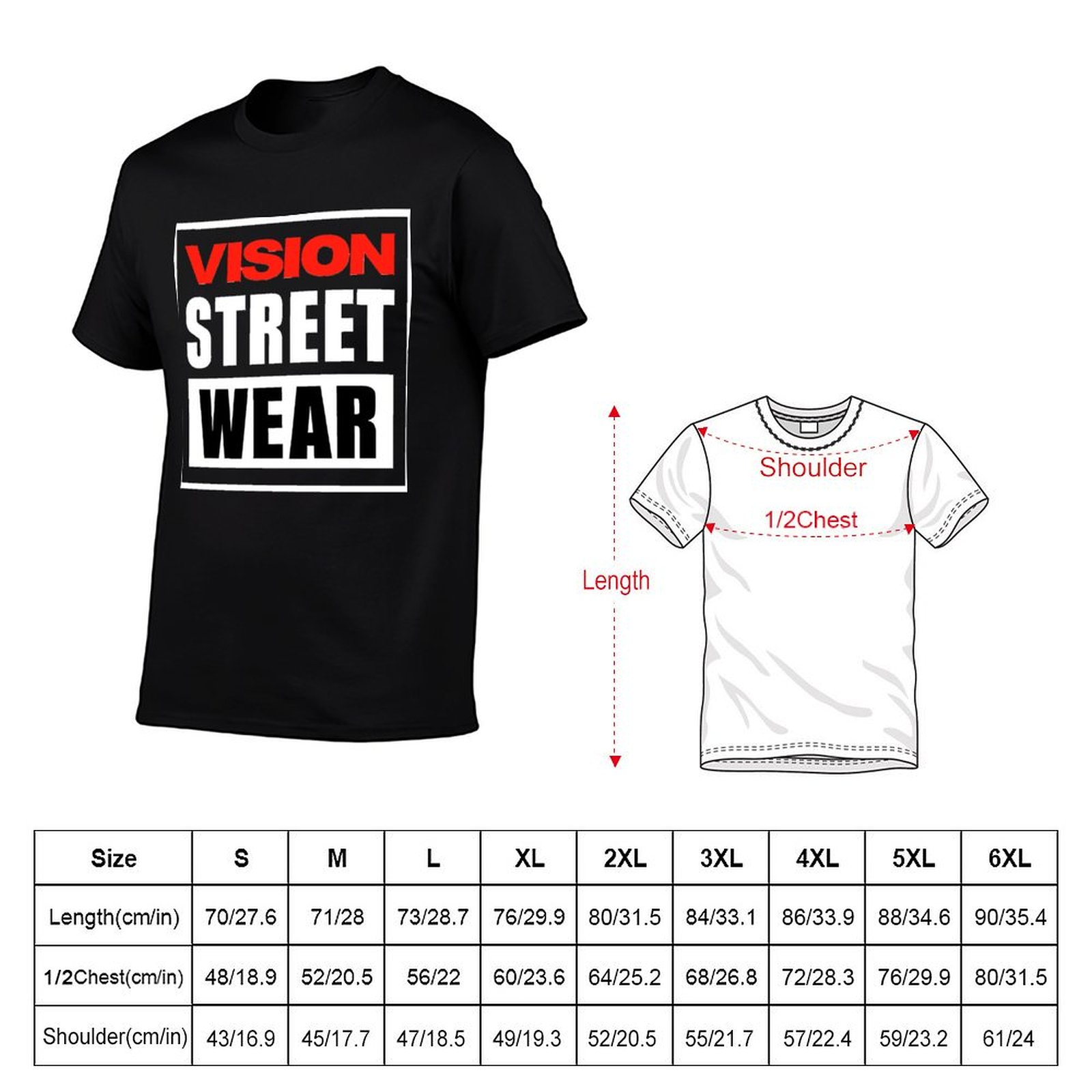 비전 스트리트웨어 티셔츠 남성용 면 소재 재미있는 티셔 - Vision Streetwear Brand 리뷰 및 가격